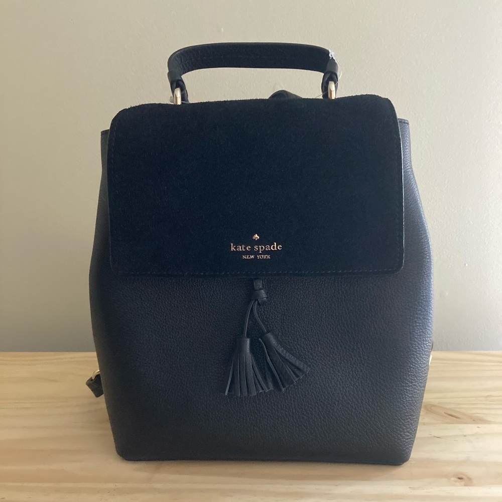 Kate Spade Black Leather Backpack